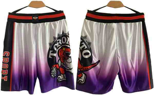 Men' Toronto Raptors White Purple Shorts