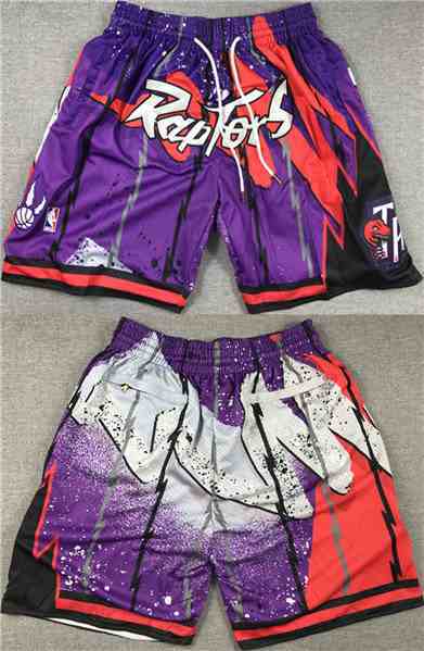 Men's Toronto Raptors Purple Red Mitchell&Ness Shorts