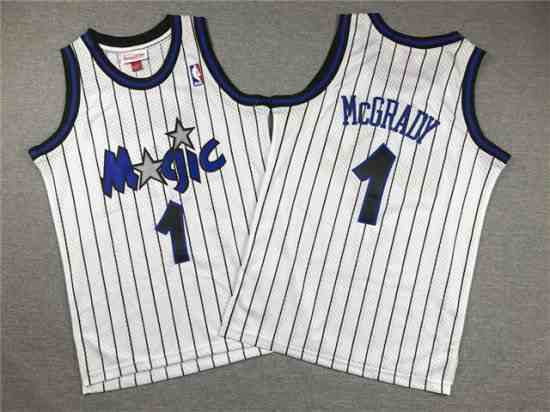 Youth Orlando Magic #1 Tracy McGrady 2003-04 White Hardwood Classics Jersey