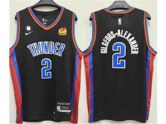 Oklahoma City Thunder #2 Shai Gilgeous-Alexander 2022-23 Black City Edition Swingman  Jersey