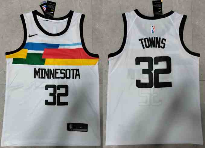 Minnesota Timberwolves #32 Karl-Anthony Towns 2022-23 White City Edition Swingman Jersey