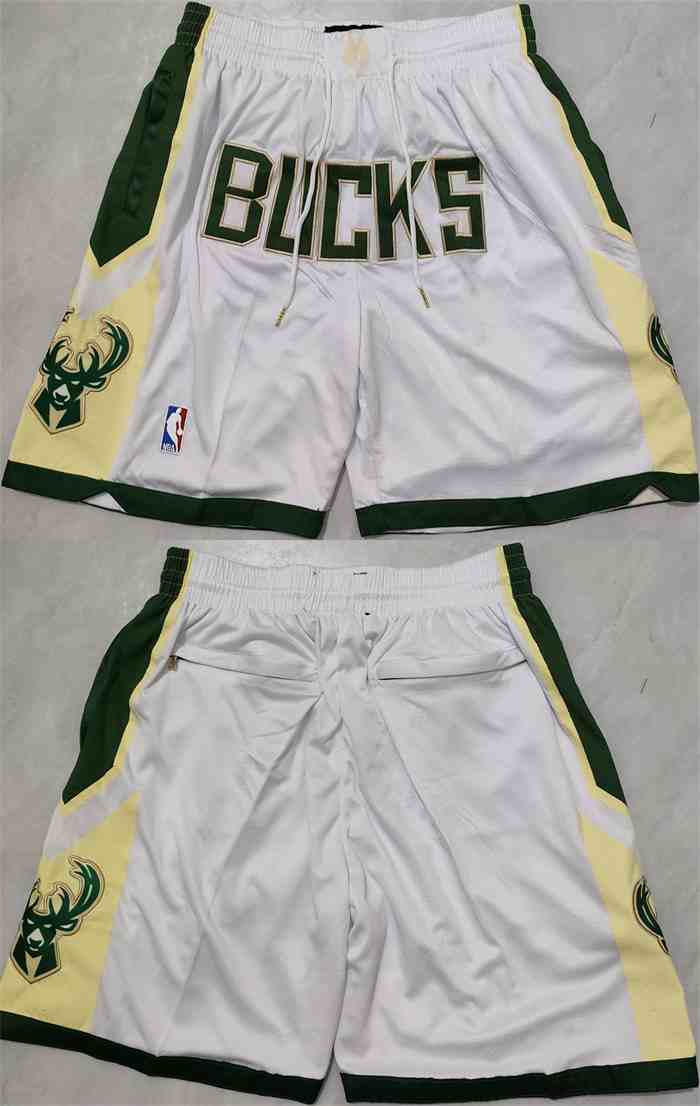 Men's Milwaukee Bucks White Shorts