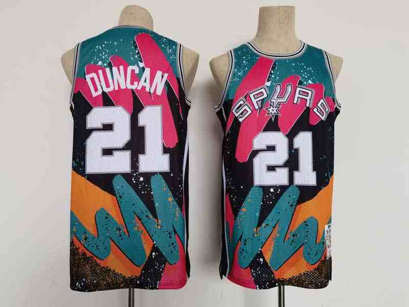 Mens Nba San Antonio Spurs #21 Tim Duncan Green Mitchell & Ness Hardwood Classics Hyper Hoops Swingman Jersey
