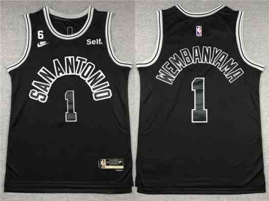 San Antonio Spurs #1 Victor Wembanyama 2022-23 Black Classic Edition Swingman Jersey