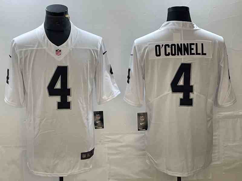 Men's Las Vegas Raiders #4 Aidan O'Connell White 2023 F.U.S.E Vapor Untouchable Stitched Football Jersey