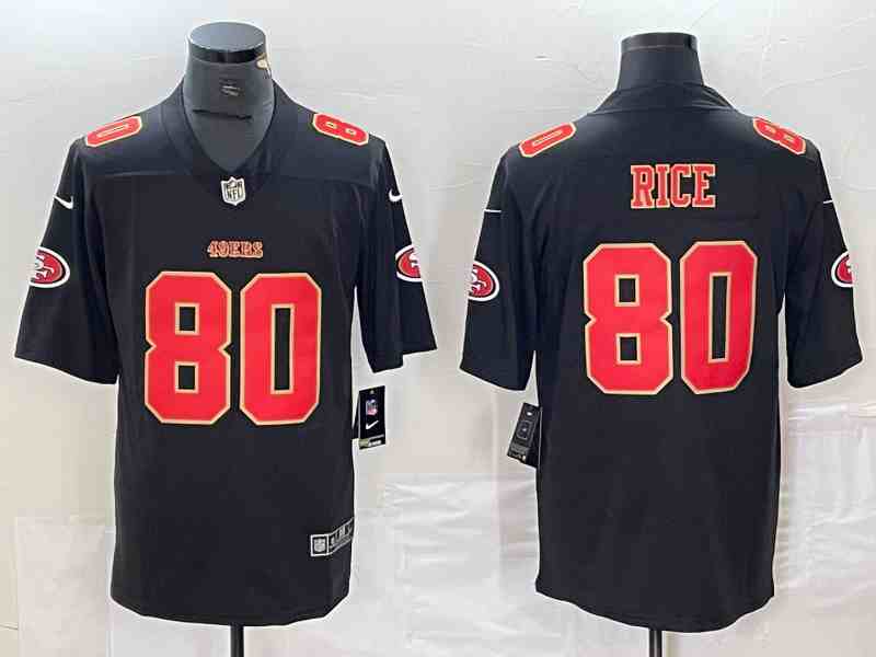 Men's San Francisco 49ers #80  Jerry Rice Black Vapor Untouchable Limited Stitched Jersey