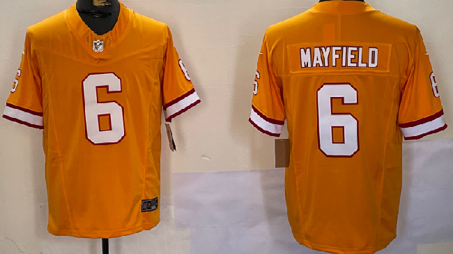 Men's Tampa Bay Buccaneers #6 Baker Mayfield Orange F.U.S.E. Throwback Limited Stitched Jersey