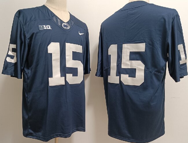 Men's  Penn State Nittany Lions #15 No name  Navy NIL Replica Football Jersey