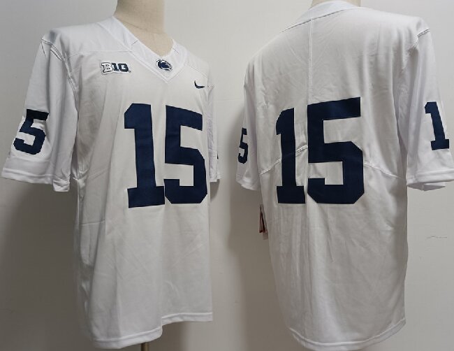 Men's  Penn State Nittany Lions #15 No name  White NIL Replica Football Jersey