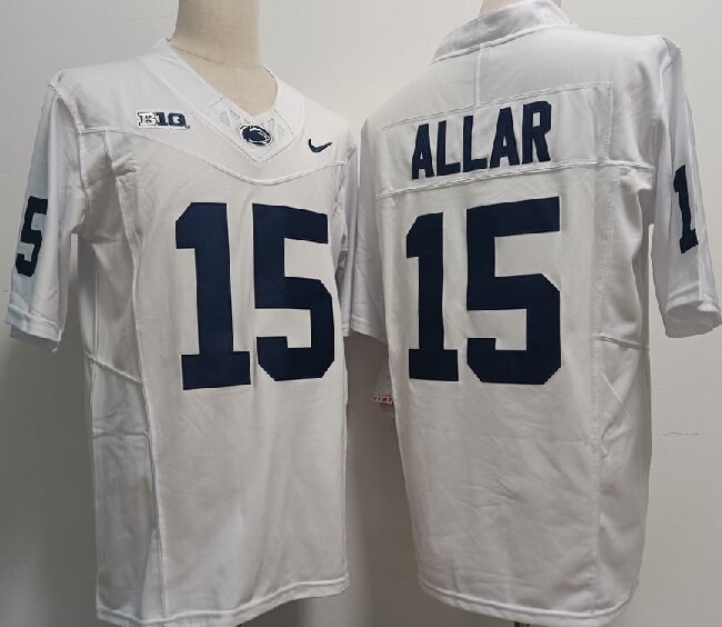 Men's Penn State Nittany Lions #15 Drew Allar White Stitched Jersey