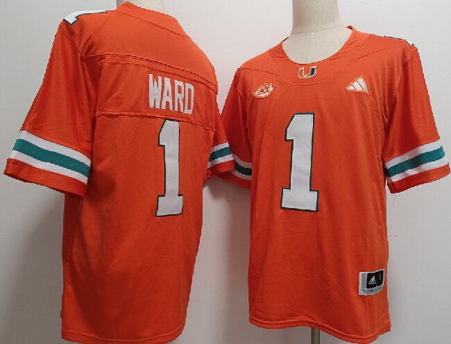 Men's Miami Hurricanes #1 Cam Ward Orange F.U.S.E Stitched Jerseys