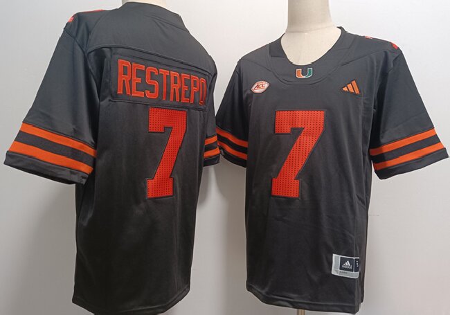 Men's Miami Hurricanes #7 Xavier Restrepo Black F.U.S.E. Stitched Jerseys