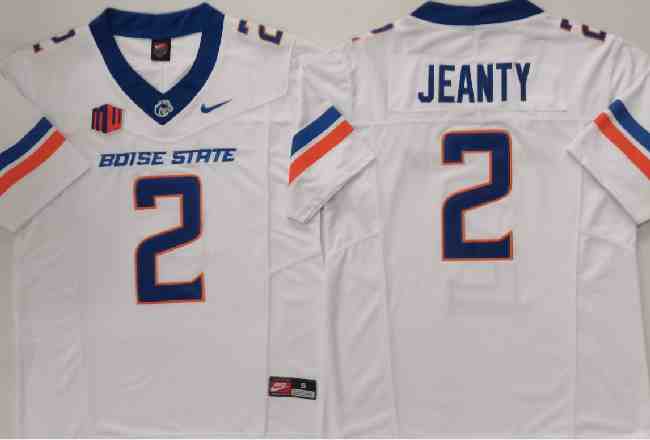Men's Boise State Broncos #2 Ashton Jeanty White 2024 F.U.S.E. Vapor Limited Stitched Football Jersey(PNG)