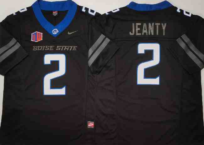 Men's Boise State Broncos #2 Ashton Jeanty Black 2024 F.U.S.E. Vapor Limited Stitched Football Jersey(PNG)