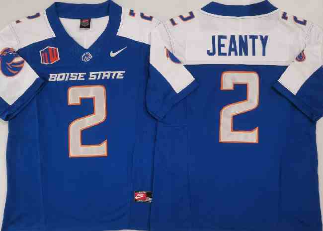 Men's Boise State Broncos #2 Ashton Jeanty BlueWhite 2024 F.U.S.E. Vapor Limited Stitched Football Jersey