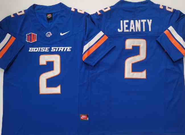 Men's Boise State Broncos #2 Ashton Jeanty Royal 2024 F.U.S.E. Vapor Limited Stitched Football Jersey(PNG)