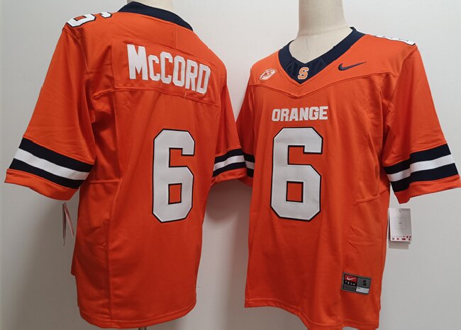 Men's Syracuse Orange #6 Kyle McCord Orange F.U.S.E. Stitched Basketball Jersey