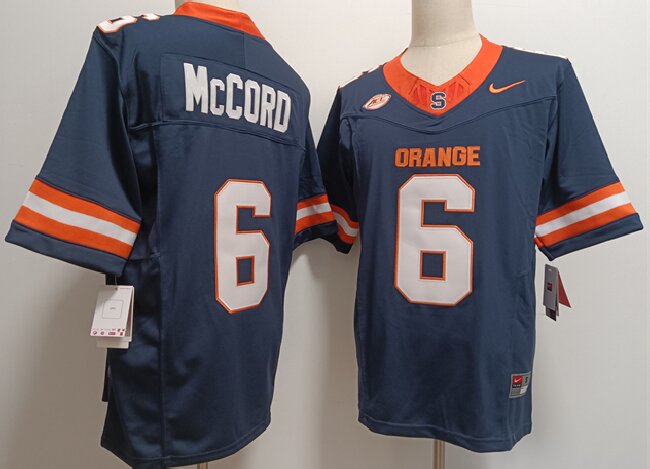 Men's Syracuse Orange #6 Kyle McCord Navy F.U.S.E. Stitched Basketball Jersey