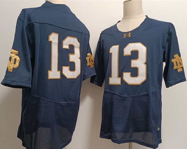 Men's Notre Dame Fighting Irish #13 Riley Leonard Navy 2024 F.U.S.E. Limited Stitched Jersey