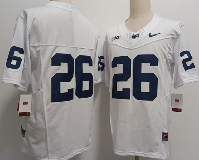 Men's Penn State Nittany Lions #26 Saquon Barkley White 2024 F.U.S.E. Stitched Jersey
