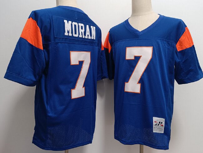 Men's Blue Mountain State #7 Alex Moran Blue College Football Jersey
