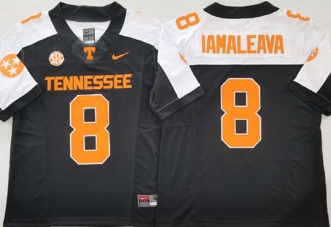 Men's Tennessee Volunteers #8 Nico Iamaleava BlackWhite F.U.S.E. Stitched Jersey