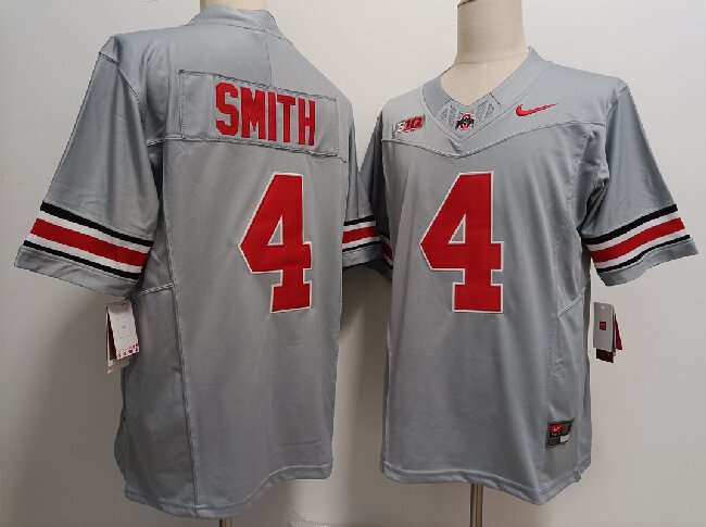Men's Ohio State Buckeyes #4 Jeremiah Smith Grey 2024 F.U.S.E. Limited Stitched Jersey