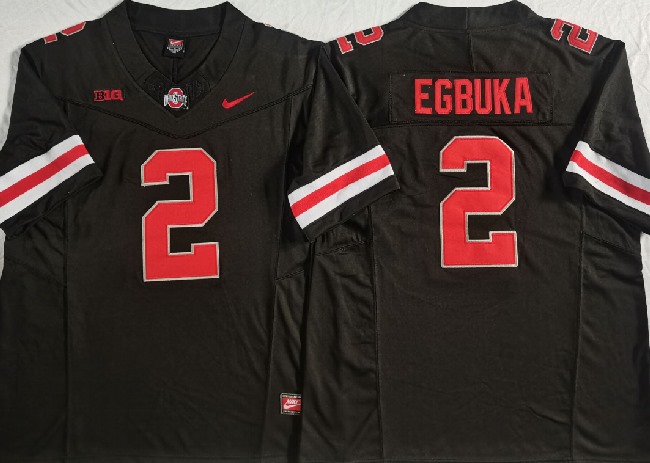 Men's Ohio State Buckeyes #2 Emeka Egbuka Black F.U.S.E. Limited Stitched Jersey