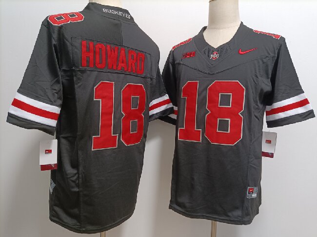 Men's Ohio State Buckeyes #18 Marvin Harrison JR. Grey F.U.S.E. Limited Stitched Jersey