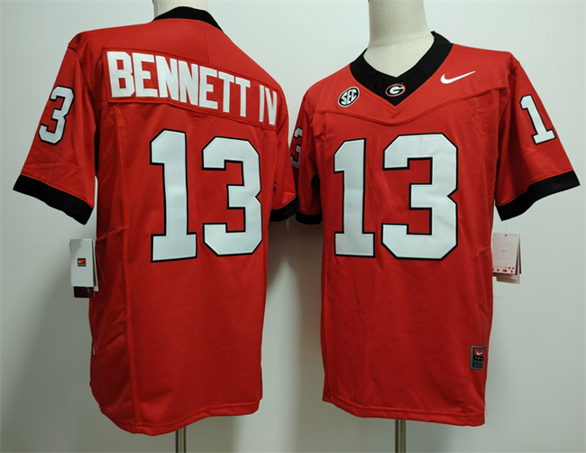 Men's Georgia Bulldogs #13 Stetson Bennett IV Red Stitched Jersey