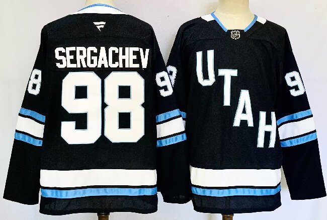 Men's Utah Hockey Club #98 Mikhail Sergachev Navy 2024-25 Stitched Jersey