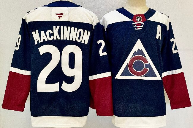 Men's Colorado Avalanche #29 Nathan MacKinnon Navy 2024-25 Alternate Stitched Jersey