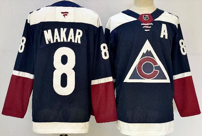 Men's Colorado Avalanche #8 Cale Makar Navy 2024-25 Alternate Stitched Jersey
