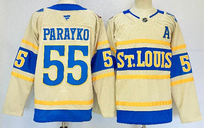 Men's St. Louis Blues #55 Colton Parayko Cream 2024-25 Winter Classic Stitched Hockey Jersey