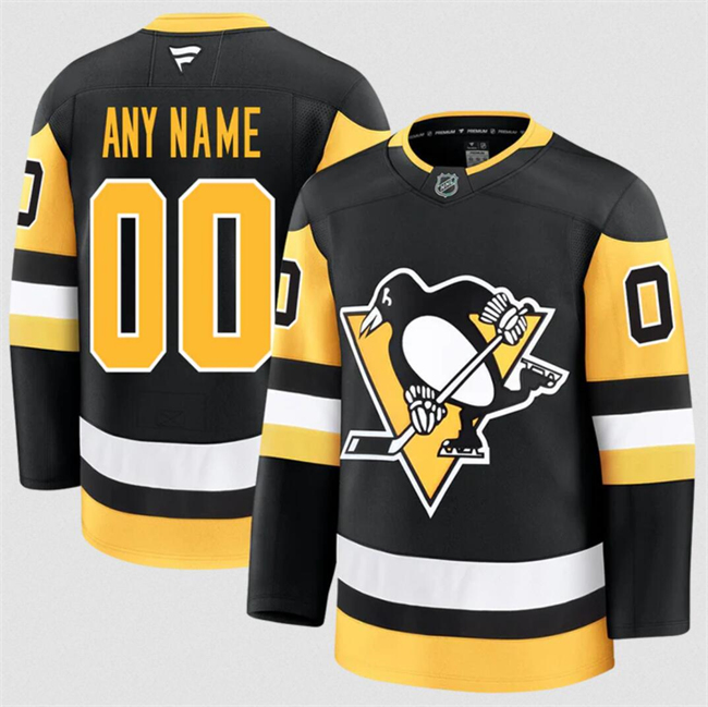 Men's Pittsburgh Penguins Active Player Custom Black 2024-25 Home Stitched Hockey Jersey