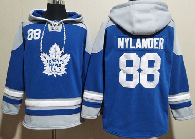 Men's Toronto Maple Leafs #88 William Nylander Blue Ageless Must-Have Lace-Up Pullover Hoodie