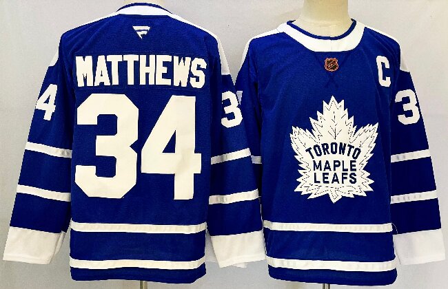 Men's Toronto Maple Leafs #34 Auston Matthews  Blue Reverse Retro Stitched Jersey