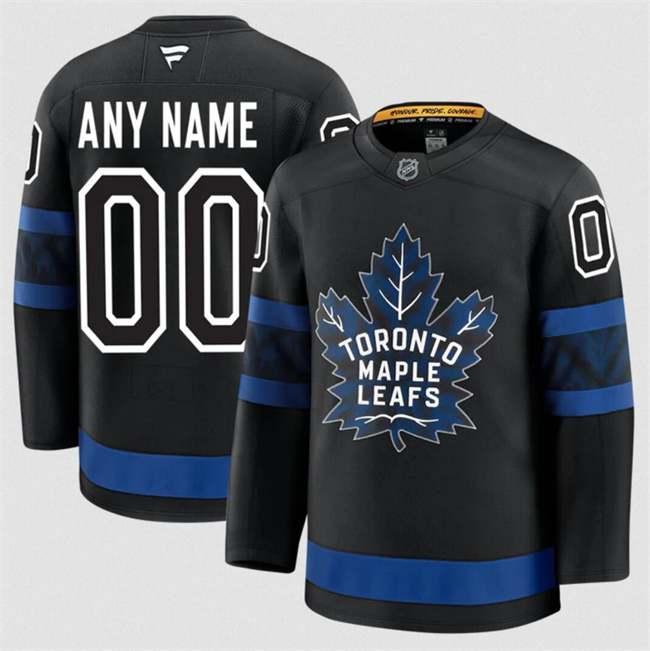 Men's Toronto Maple Leafs Active Player Custom Black 2024-25 Alternate Stitched Hockey Jersey