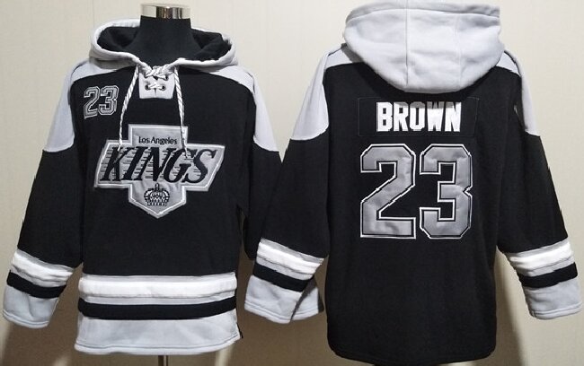 Men's Los Angeles Kings #23 Dustin Brown Black Ageless Must-Have Lace-Up Pullover Hoodie