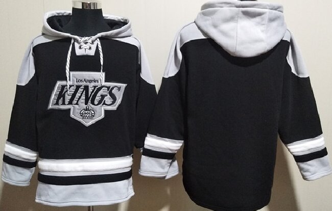 Men's Los Angeles Kings Blank Black Ageless Must-Have Lace-Up Pullover Hoodie