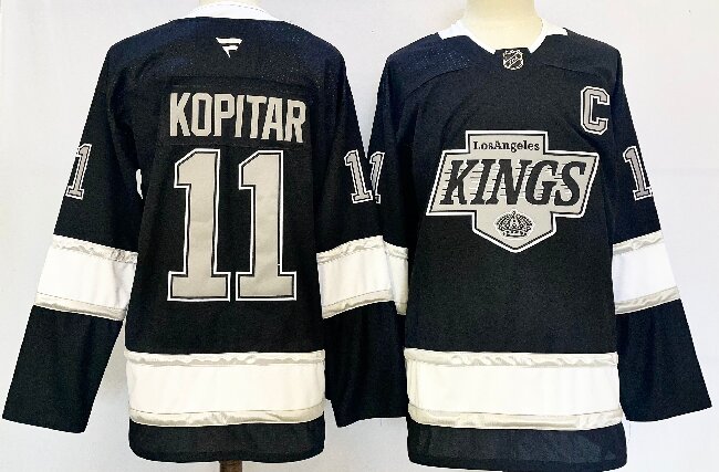 Men's Los Angeles Kings #11 Anze Kopitar Black 2024-25 Home Stitched Hockey Jersey