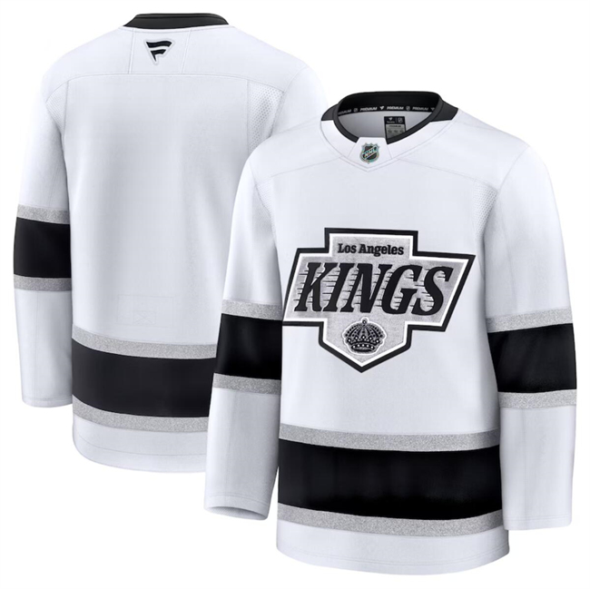 Men's Los Angeles Kings Blank White 2024-25 Away Stitched Hockey Jersey