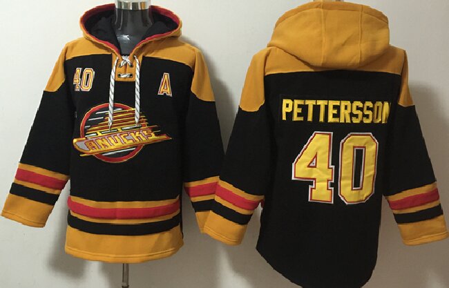 Men's Vancouver Canucks #40 Elias Pettersson Green Ageless Must-Have Lace-Up Pullover Hoodie