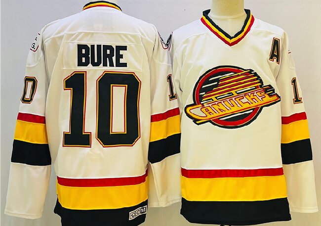 Men's Vancouver Canucks #10 Pavel Bure White Stitched Jersey