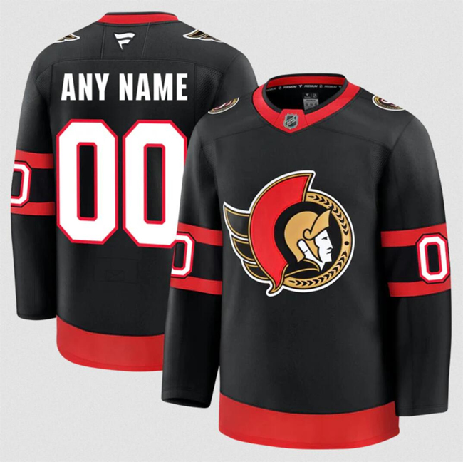 Men's Ottawa Senators Active Player Custom Black 2024-25 Home Stitched Hockey Jersey