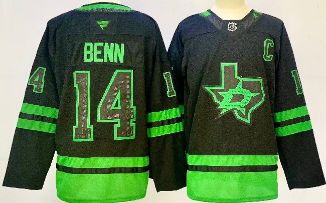 Men's Dallas Stars #14 Jamie Benn Black 2024-25 Alternate Stitched Hockey Jersey