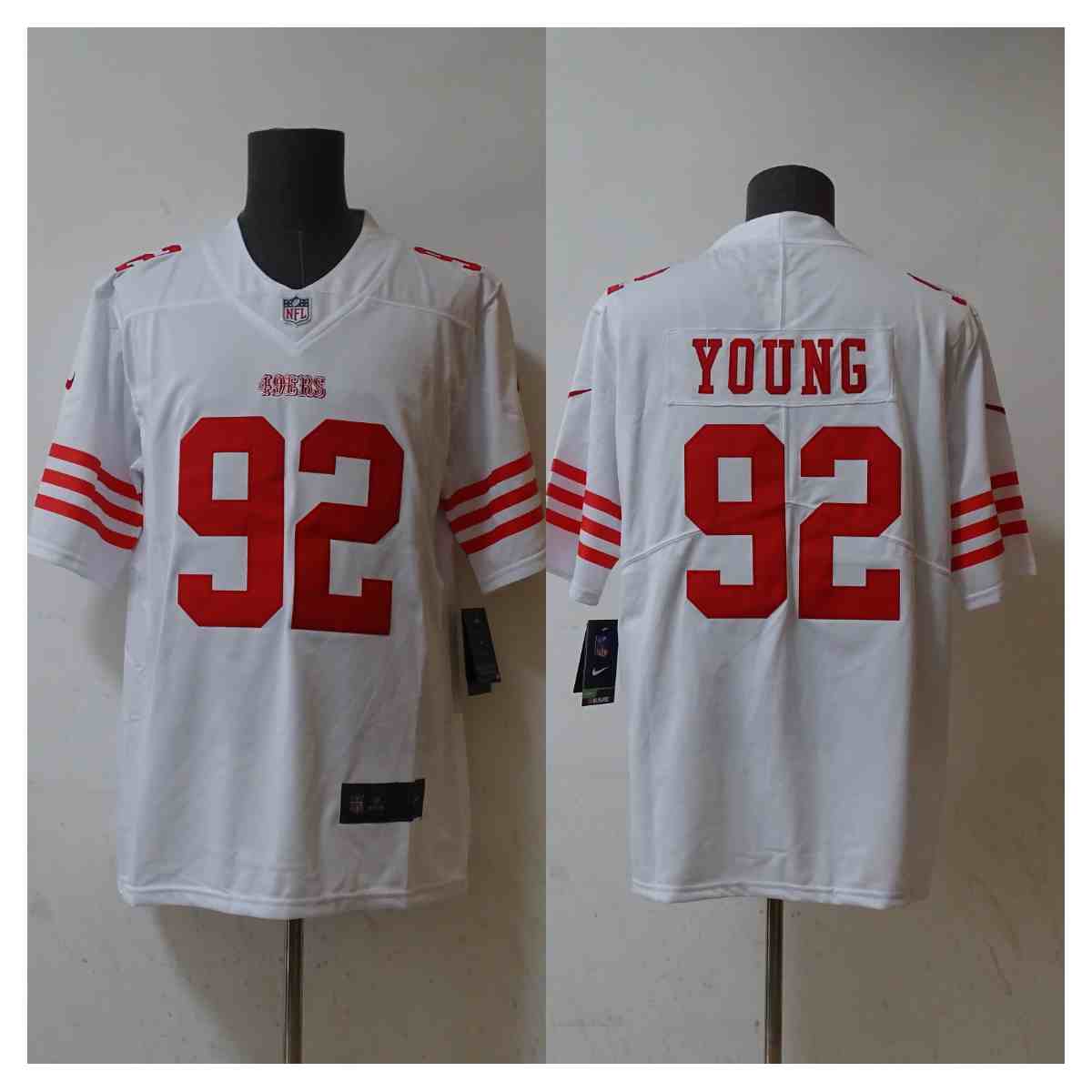 Men's San Francisco 49ers #92 Chase Young White 2023 F.U.S.E. Football Stitched Jersey
