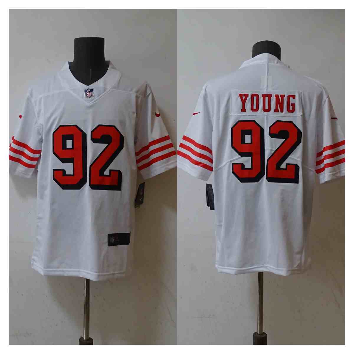 Men's San Francisco 49ers #92 Chase Young New White 2023 F.U.S.E. Football Stitched Jersey