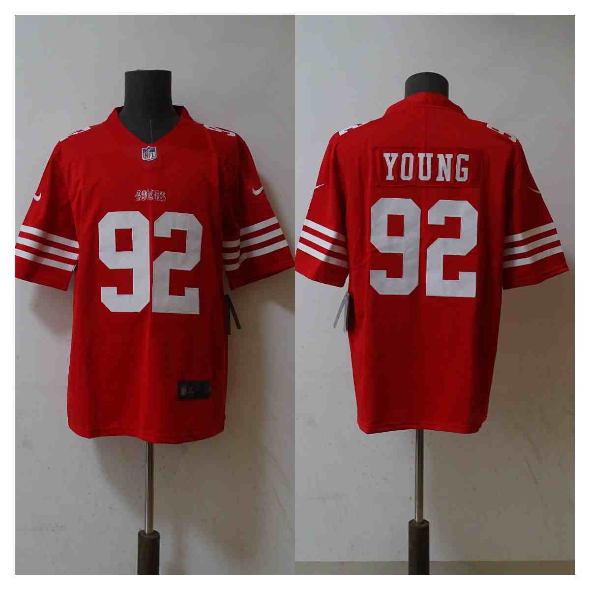 Men's San Francisco 49ers #92 Chase Young Red 2023 F.U.S.E. Football Stitched Jersey
