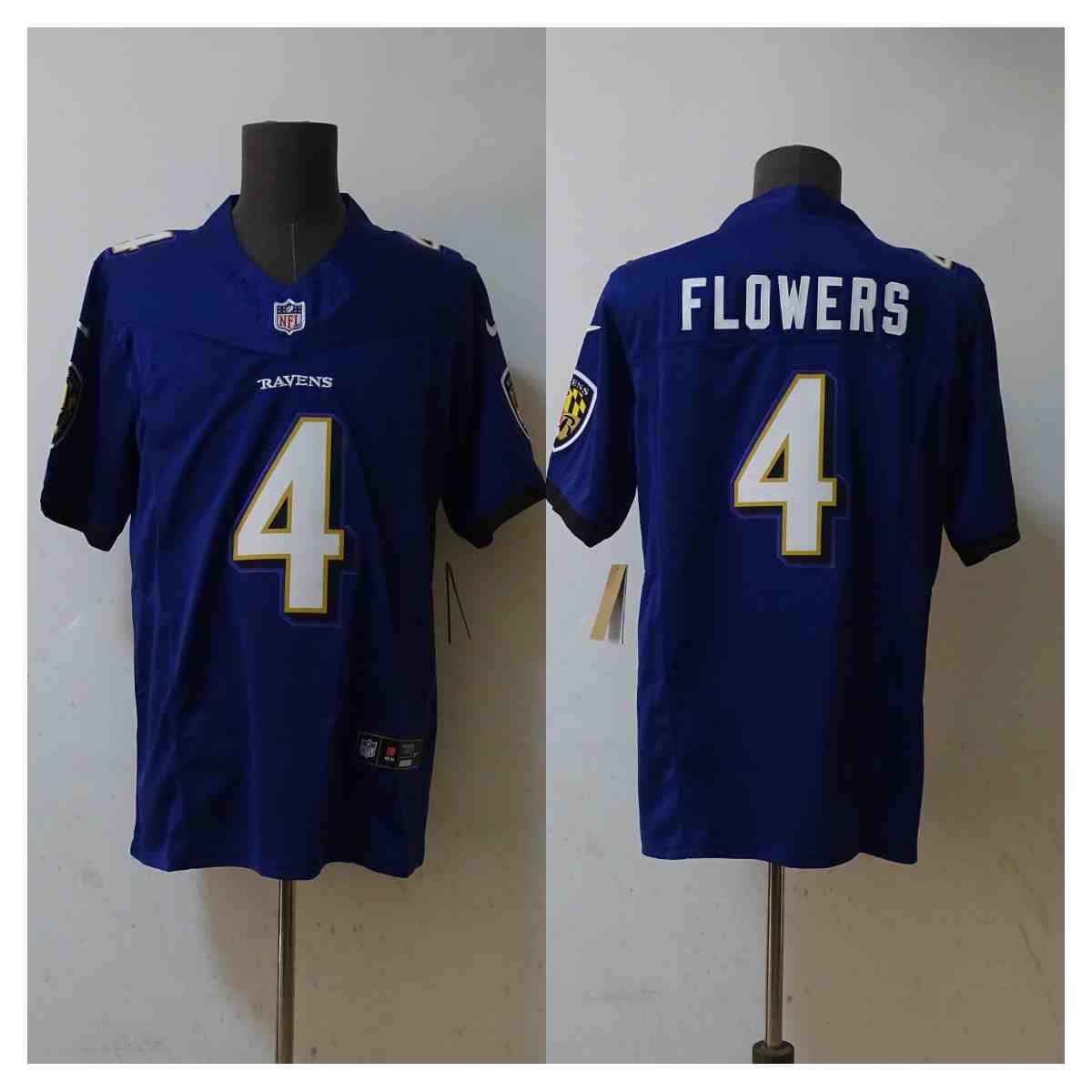 Men's Baltimore Ravens #4 Zay Flowers   Purple  2023 F.U.S.E. Vapor Untouchable Stitched Jersey